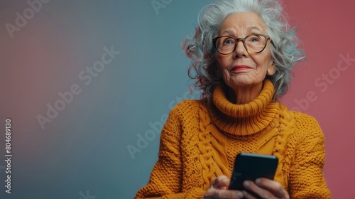 Older Woman in Glasses and Pink Scarf