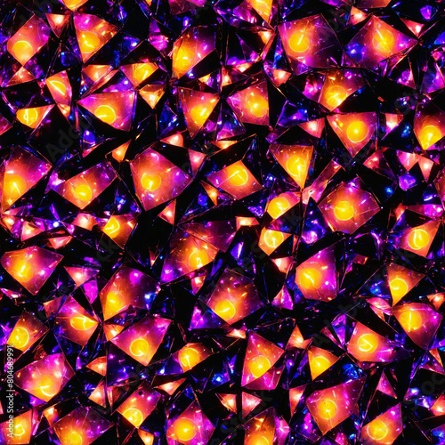 Neon Lights Seamless Pattern Background