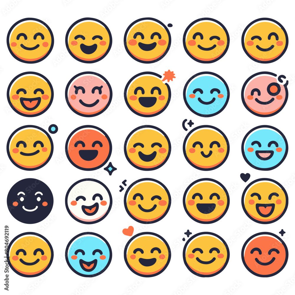 Expressive Smiley Emoji Vector Design Elements: Brighten Your Projects with Joyful Graphics Expressive Smiley Emoji Vector Design Elements: Brighten Your Projects with Joyful Graphics
