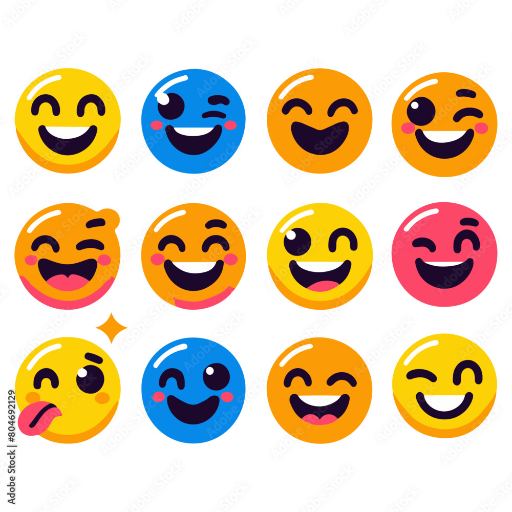 Expressive Smiley Emoji Vector Design Elements: Brighten Your Projects with Joyful Graphics Expressive Smiley Emoji Vector Design Elements: Brighten Your Projects with Joyful Graphics