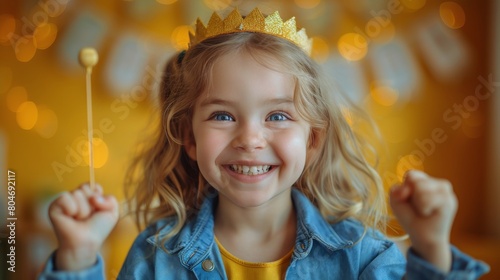 Little Girl With Blue Eyes and Blue Shirt
