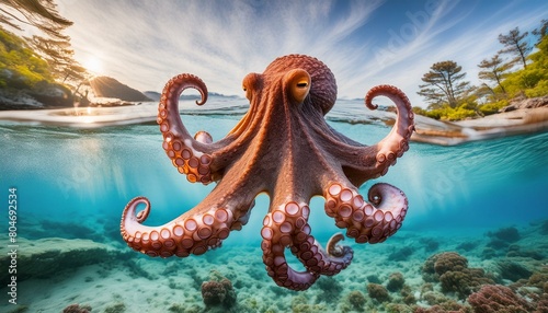 octopus in the sea photo