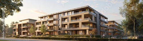 Germany badenwurttemberg fellbach construction of new suburban apartment building