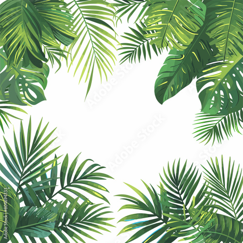 vector plant of the tropics on a white background. Generative AI