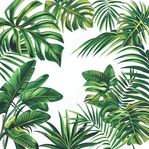 vector plant of the tropics on a white background. Generative AI