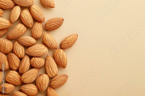 Durable Almond banner. Food falling product. Generate Ai