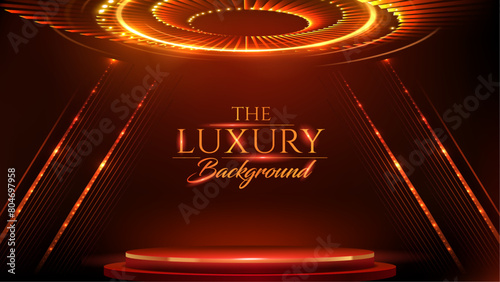 Red and Gold Award Background. Modern Luxury and Premium Design Template. Beautiful Wedding Template. Celebrating Graphics for Birthday and Event occasion. Royal Looking Creative Design Pattern.