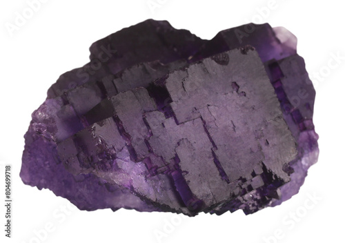 Fluorite fluorspar calcium fluoride mineral stone isolated on white background. Mineralogy stones gem concept.