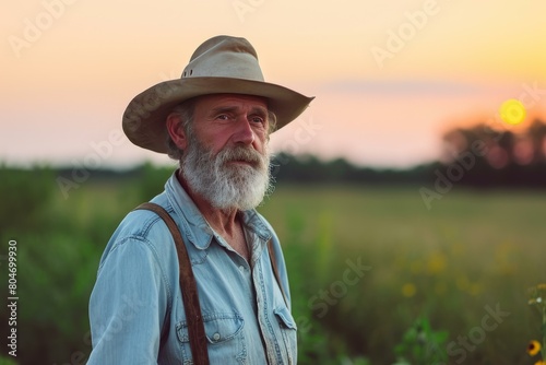 Windswept American farmer wheat field. Plant person. Generate Ai