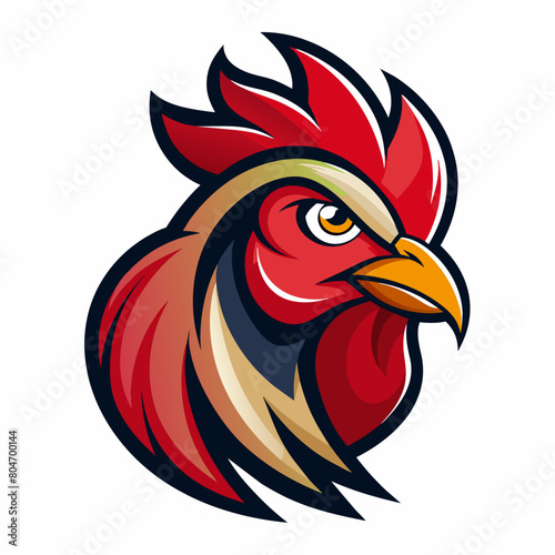 Rooster head logo vector, simple clean logo, Creative Logo Icon,  2d style,   vector icon, vector illustration © CreativeDesigns