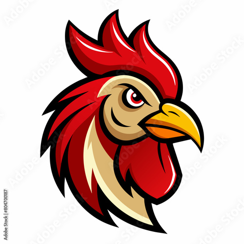 Rooster head logo vector  simple clean logo  Creative Logo Icon   2d style    vector icon  vector illustration