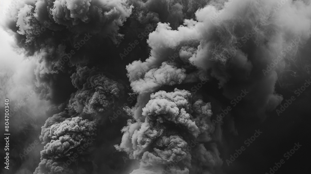 Intense smoke billows in black and gray. Intense smoke billows in black and gray.