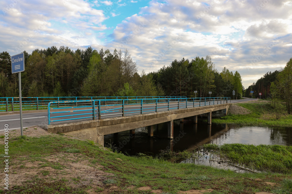 Bridge over the charming Omulew River, Masovian Voivodeship, Poland