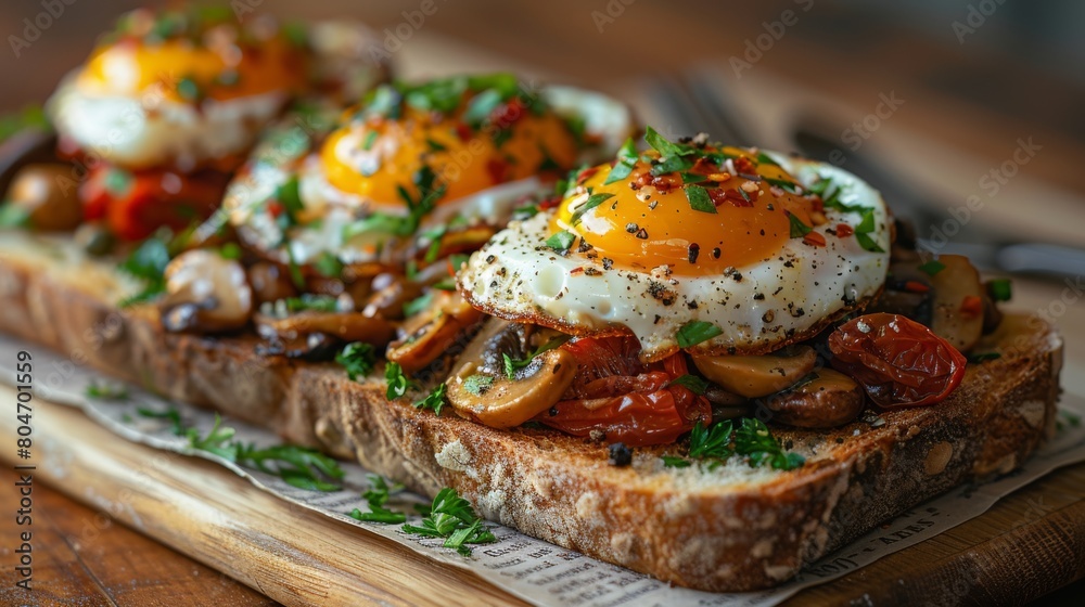 Elegant Brunch Toasts with Eggs and Avocado Elegant Brunch Toasts with Eggs and Avocado