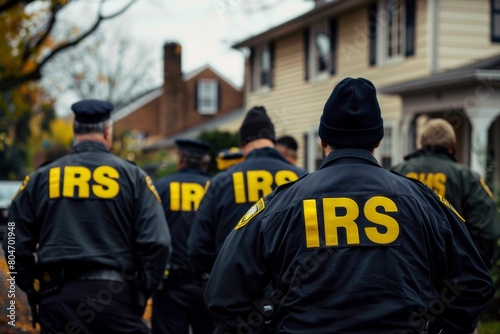 IRS tax agents raiding a house