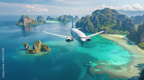 Airplane Flying Over Ocean