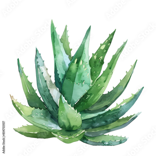 Aloe vera ,illustration watercolor isolate 