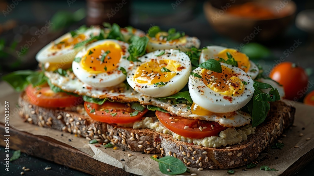 Avocado Egg Toast on Multigrain Bread Avocado Egg Toast on Multigrain Bread