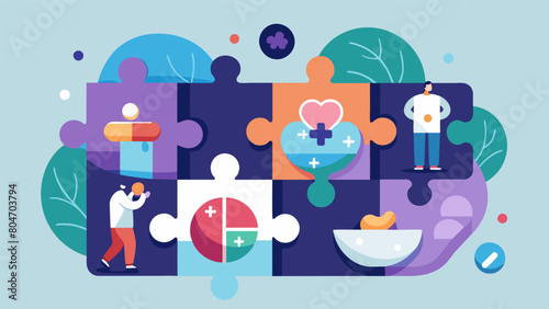 A puzzle with each piece representing a different treatment option like ketamine coming together to form a complete picture of mental health care.