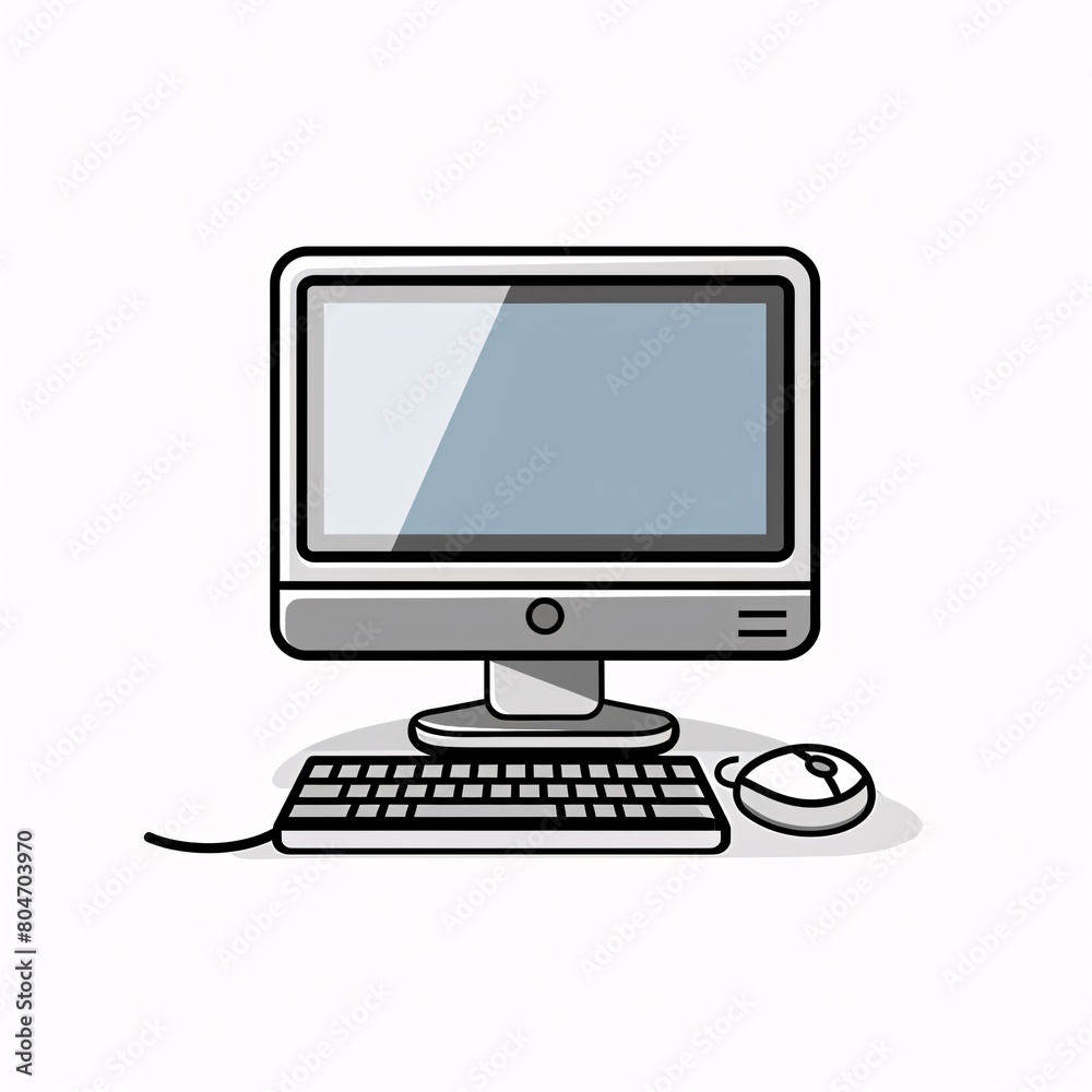 Computer icon with keyboard and mouse Computer icon with keyboard and mouse