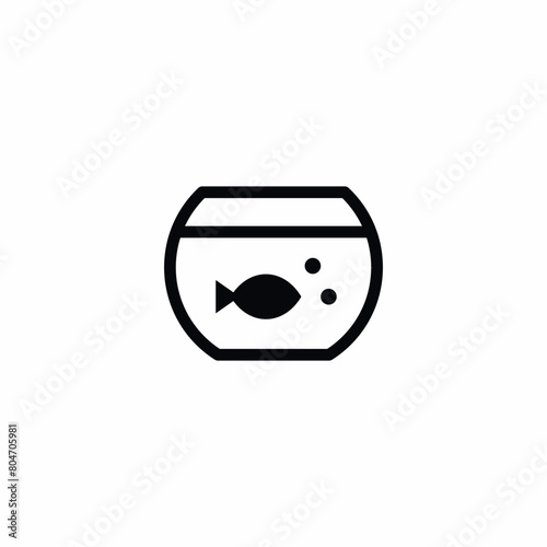fish in glass aquarium icon