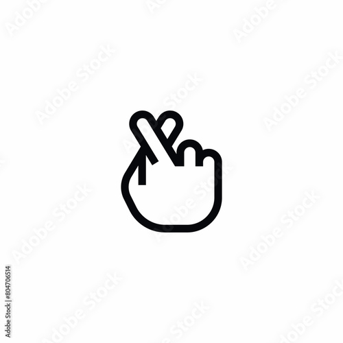 finger cross swear pray hope icon