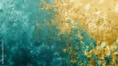 serene blend of gilded lemon and teal, ideal for an elegant abstract background photo