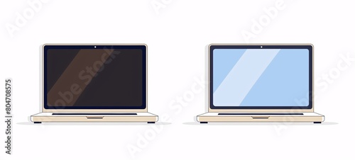 two laptop icons with empty screen