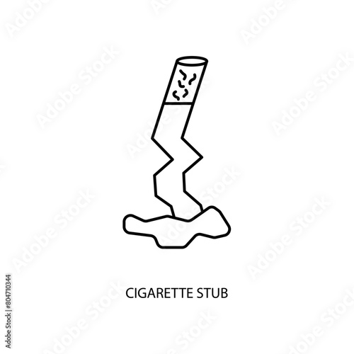 cigarette stub concept line icon. Simple element illustration. cigarette stub concept outline symbol design.