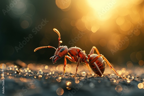 Monumental Ant background. Insect wildlife bug. Generate Ai photo