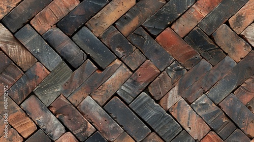   A close-up of a wooden-looking brick wall