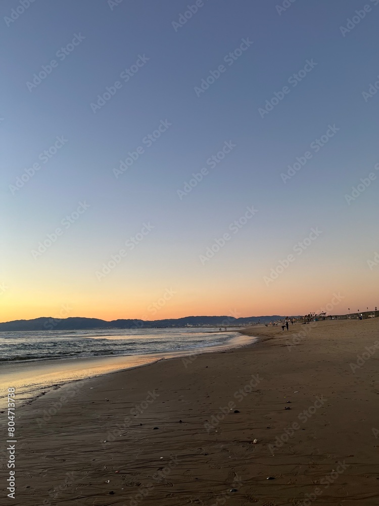 sunset at the California Pacific  Ocean beach 