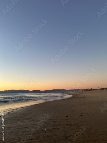 sunset at the California Pacific  Ocean beach  © Alexandra