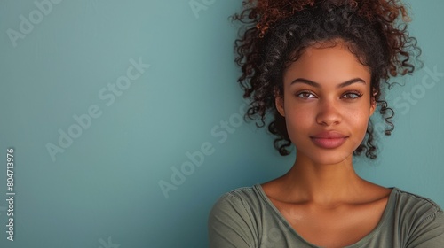 Smiling Woman With Messy Topknot