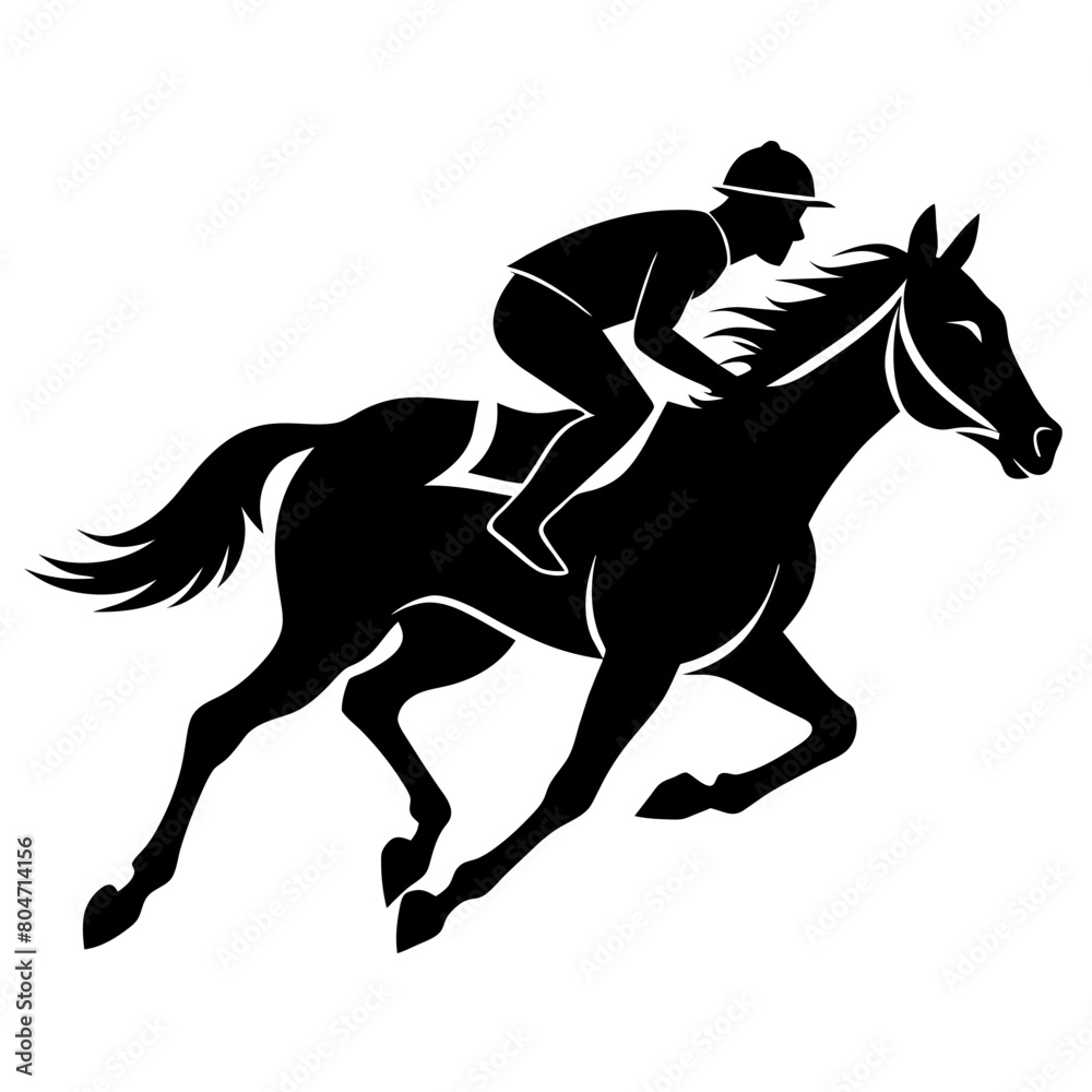 Horse Racing Player Vector SVG silhouette illustration, laser cut, Horse Racing Player Clip art