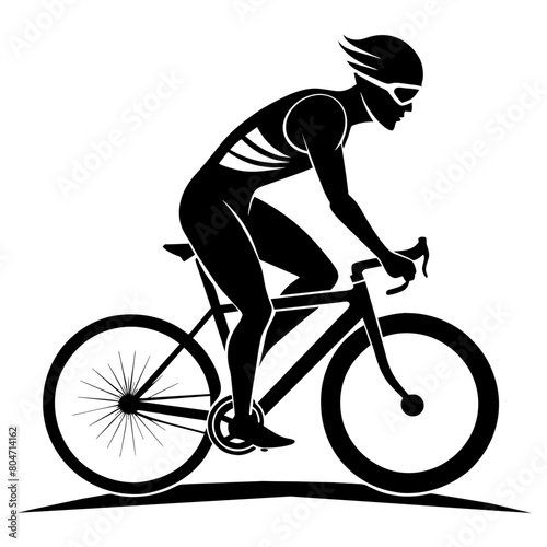 Triathlon Player Vector SVG silhouette illustration, laser cut, Triathlon Player Clip art