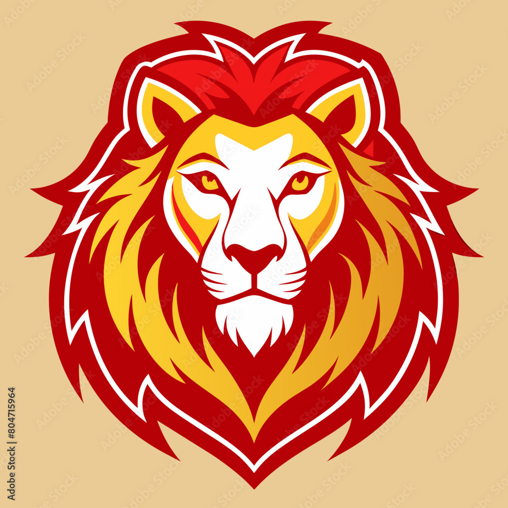 Lion  head logo vector, simple clean logo, Creative Logo Icon,  2d style,   vector icon, vector illustration