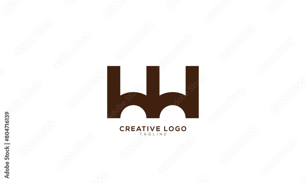 WW HW Abstract initial monogram letter alphabet logo design