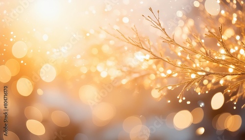 christmas bokeh abstract of sparks falling on the sky in the style of light orange and light gold abstract background of different colors and blurred lights © Simone