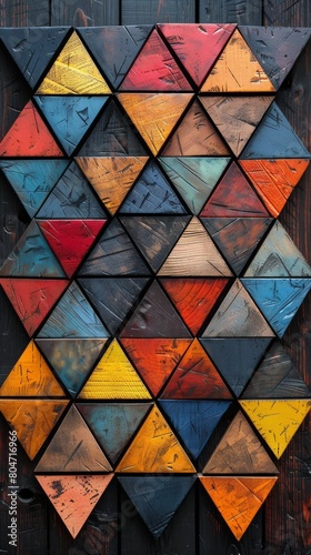 Painting of a Wooden Wall With Different Colors