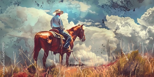 cowboy background image for country music, wild west, western photo