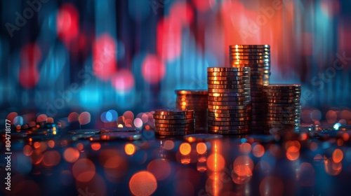 Stack of Coins on Table