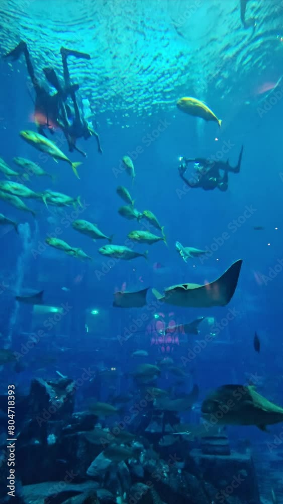 A school of fish swimming in a tank A school of fish swimming in a tank