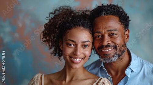portrait of black  father with daughter