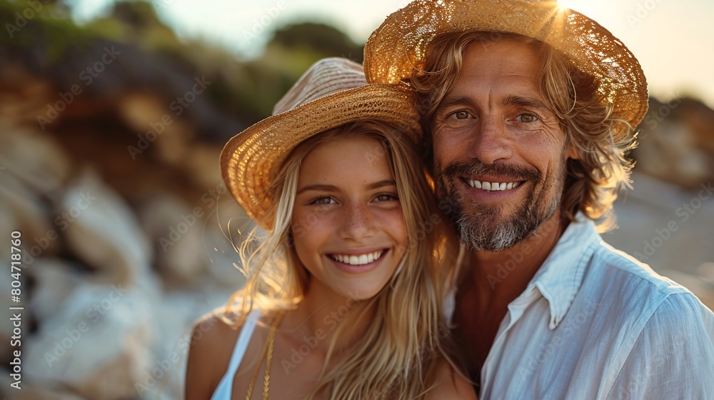 close up portrait of  father with daughter