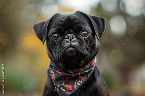 A black pug with a bandana © Aliaksandr Siamko