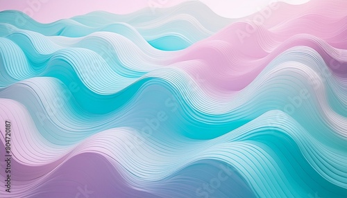 a violet blue and pink abstract background with waves in the style of light teal and light white light blue and light azure generative ai © Simone
