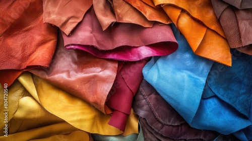 Pieces of the colored leathers. Raw materials for manufacture of bags, wallets, shoes, clothing and accessories. leather for handmade . Leather studio