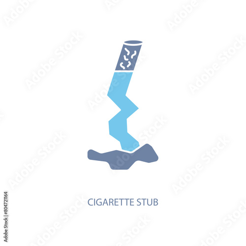 cigarette stub concept line icon. Simple element illustration. cigarette stub concept outline symbol design.