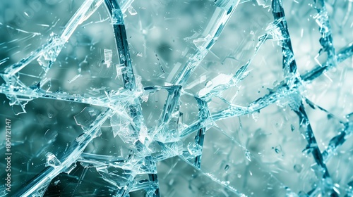 damaged cracked glass background, shattered broken glass pattern, damaged pieces of window